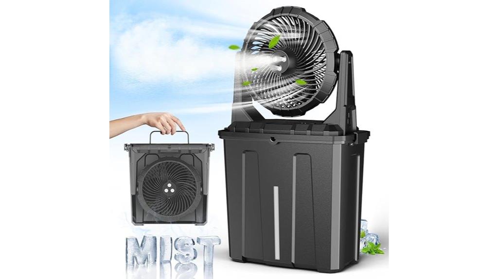 portable rechargeable misting fan