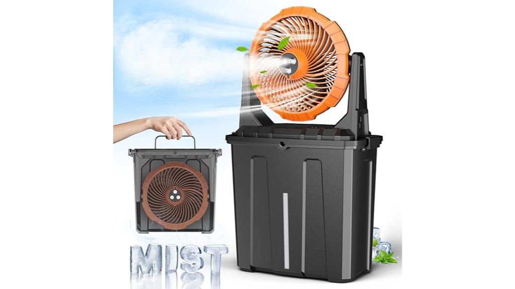 portable rechargeable misting fan