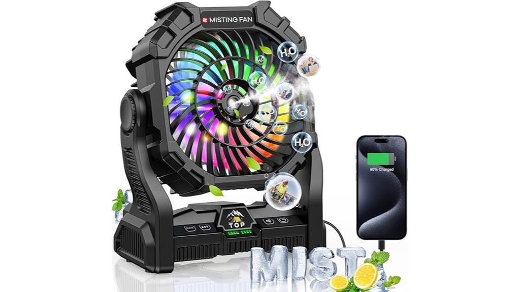 portable rgb lantern fan