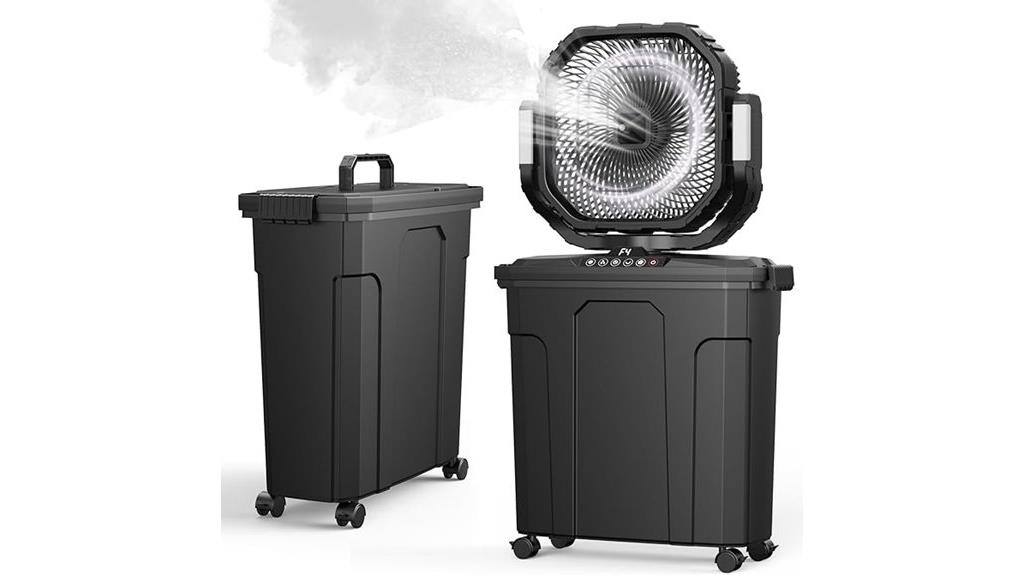 rechargeable 12 inch misting fan