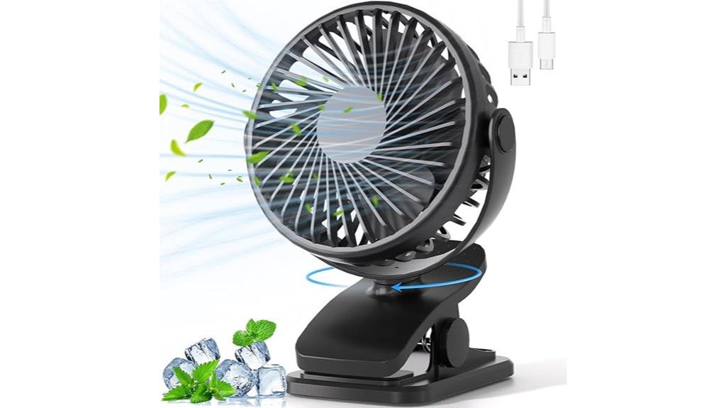 rechargeable 360 clip fan