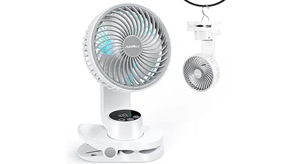 rechargeable desk fan with light