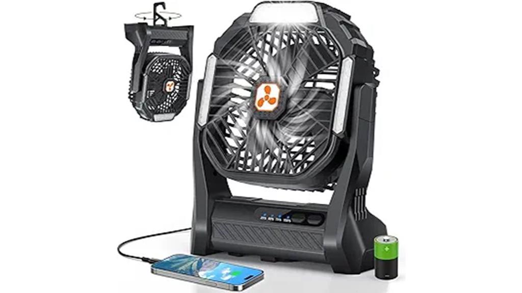 rechargeable fan with lantern