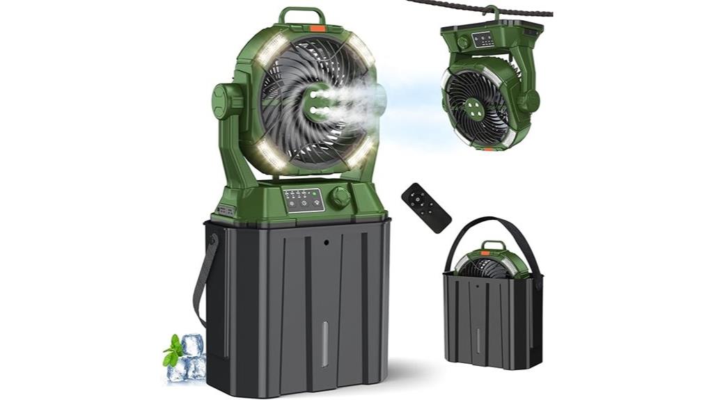 rechargeable misting fan bucket
