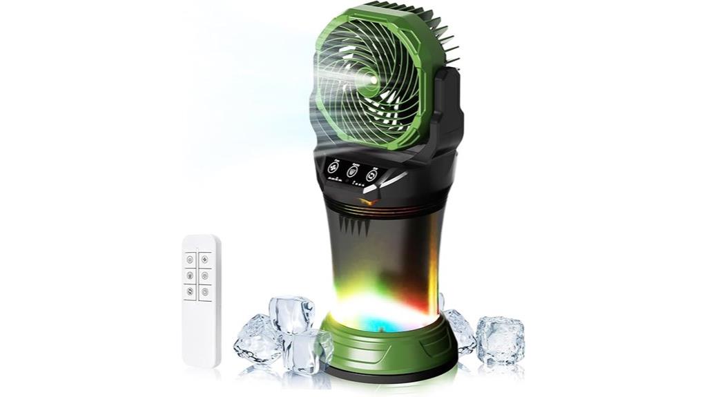 rechargeable misting fan remote