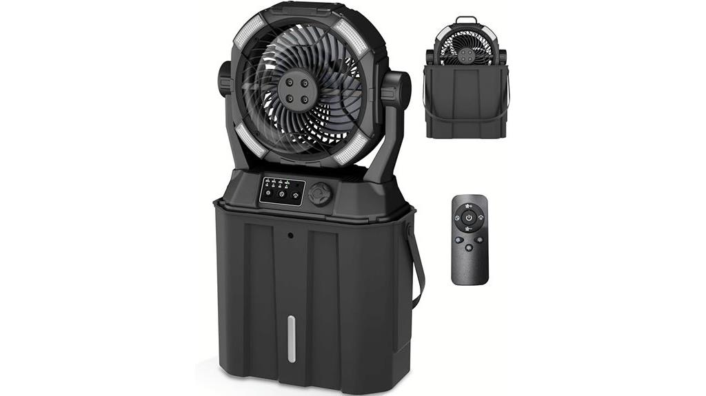 rechargeable misting fan with remote
