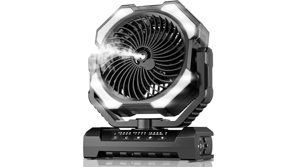 rechargeable outdoor misting fan