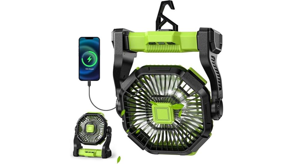 rechargeable portable fan with lantern