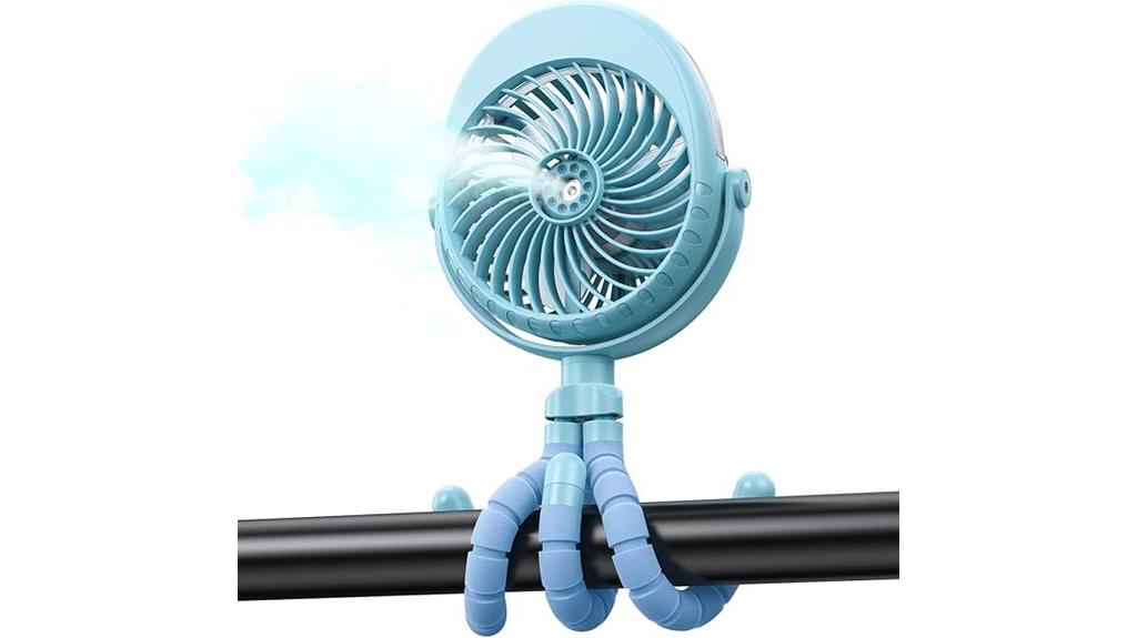 rechargeable portable misting fan