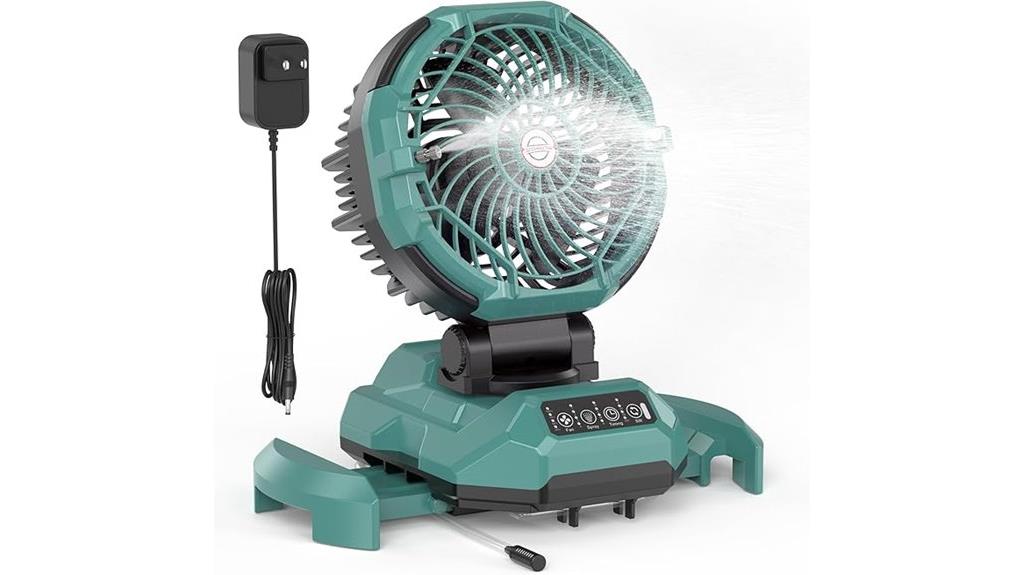 rechargeable portable misting fan