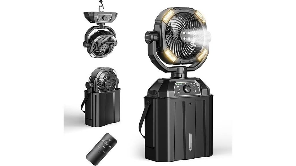 rechargeable portable misting fan