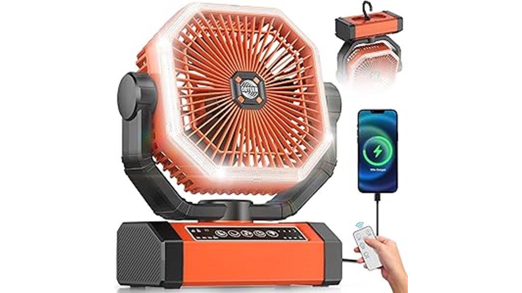 rechargeable portable tent fan