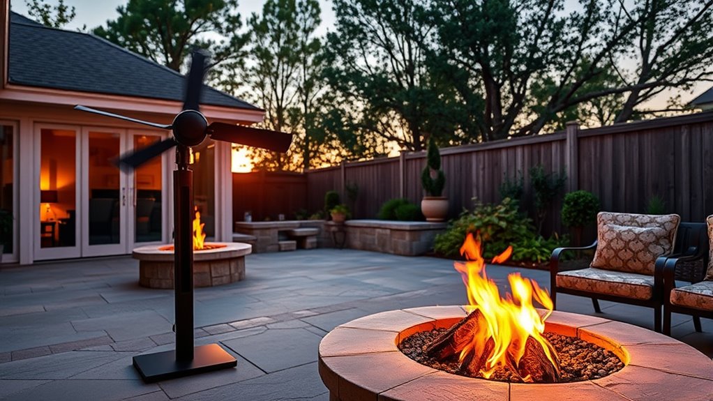 safe outdoor fan and fire pairing