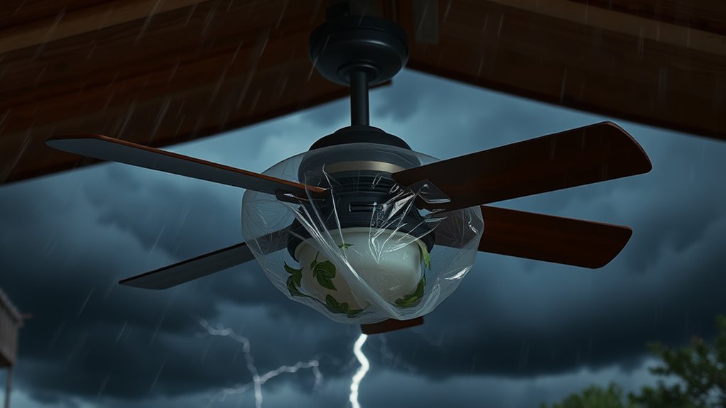secure fans during storms