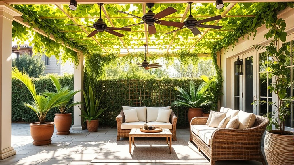 shaded greenery fan comfort