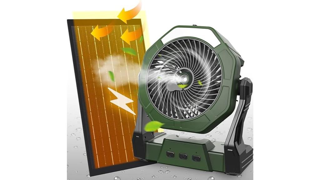 solar powered misting fan