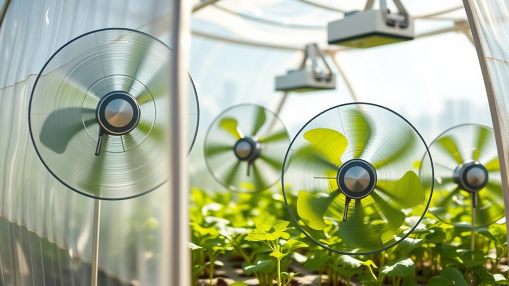 using fans for greenhouse temperature