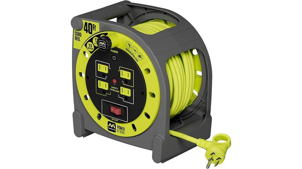 40ft cord reel with outlets