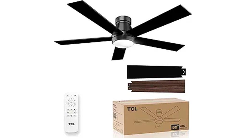 52 inch black ceiling fan
