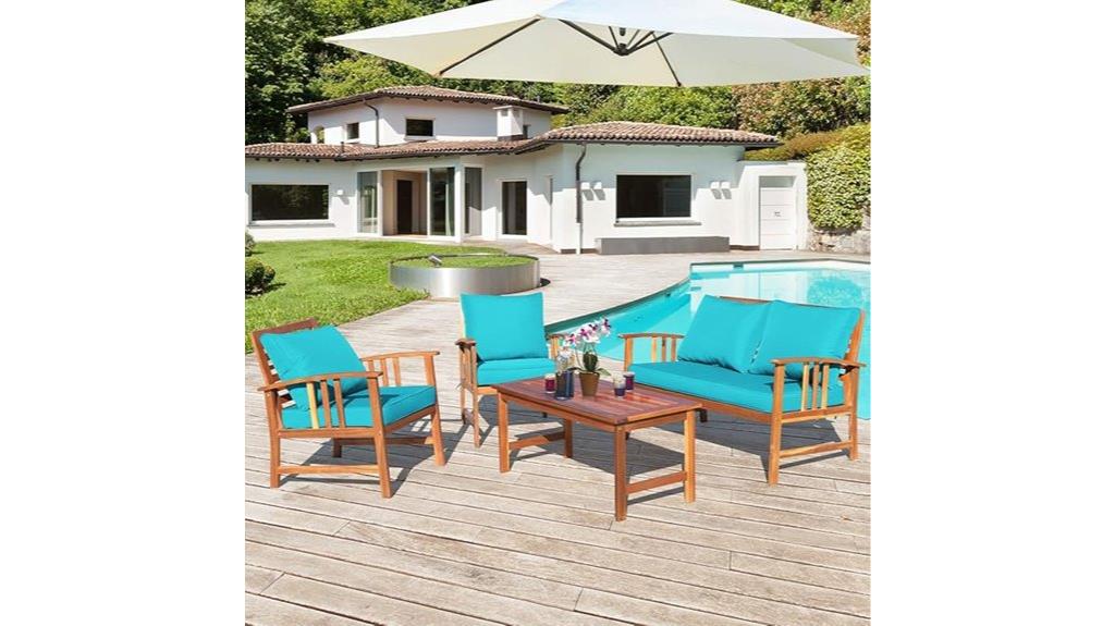 acacia wood patio set