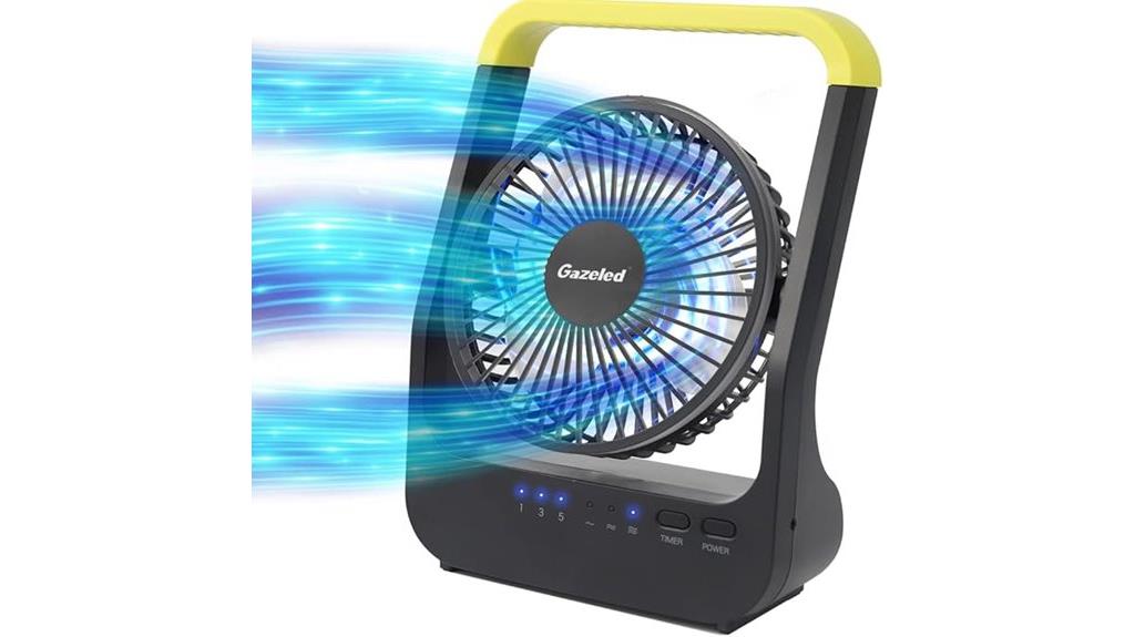 battery powered fan with timer