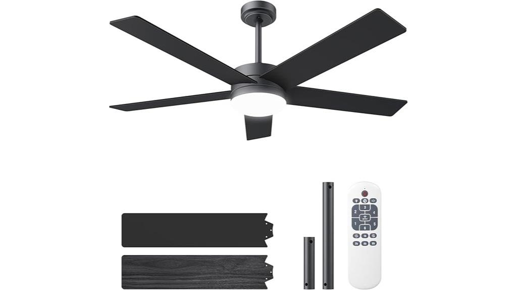black 52 inch ceiling fan