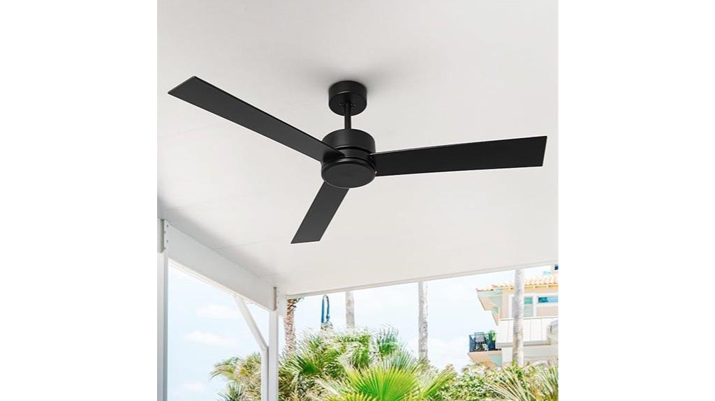 black 52 inch remote ceiling fan
