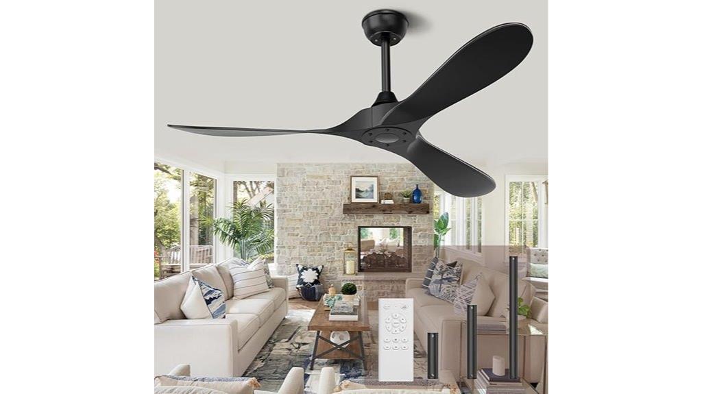 black 52 inch remote fan