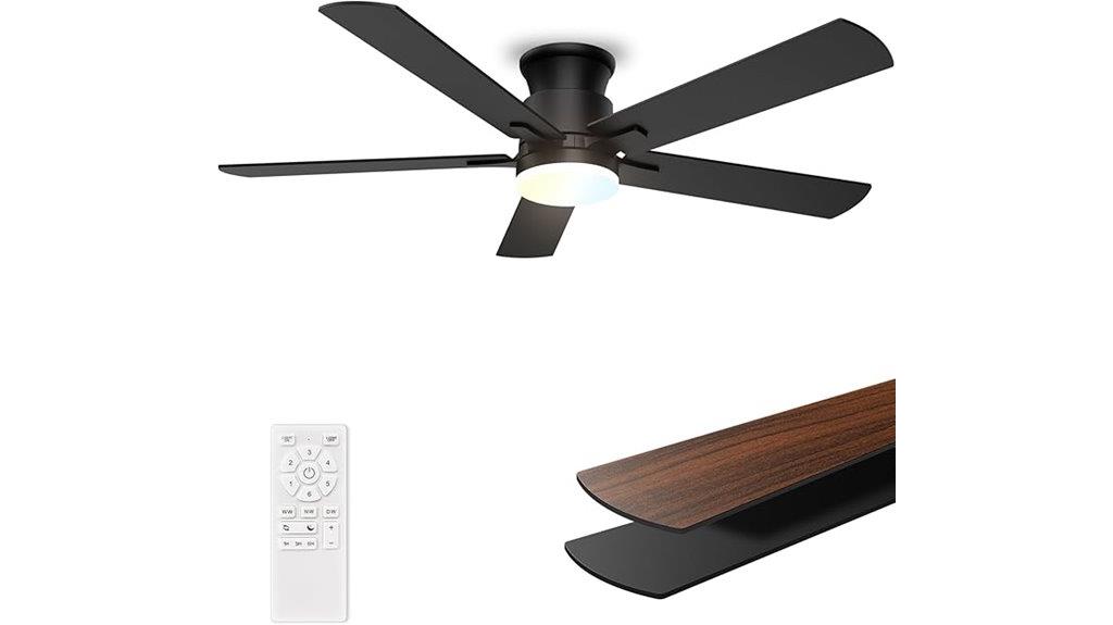 black 52 inch remote fan