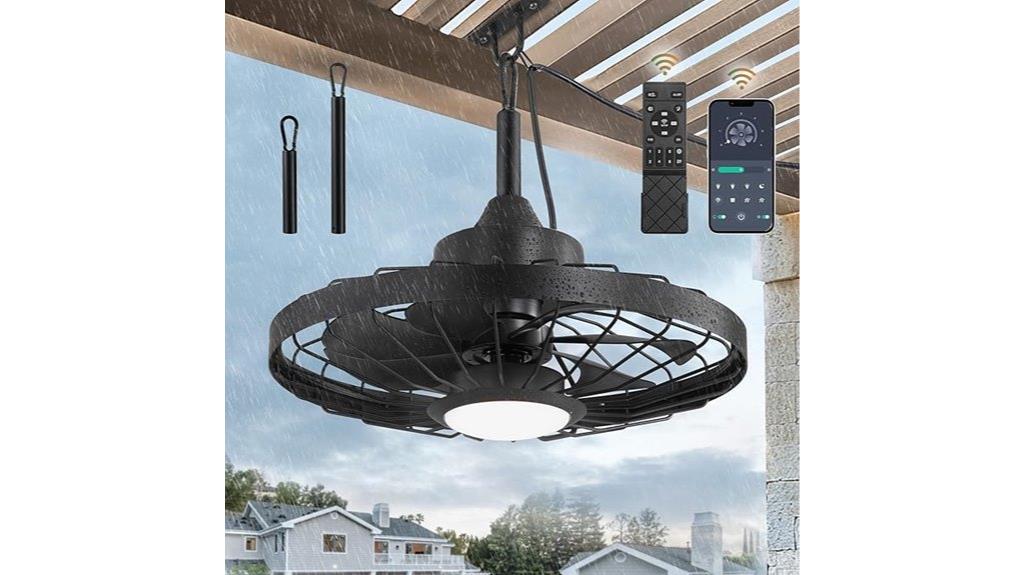 black outdoor ceiling fan