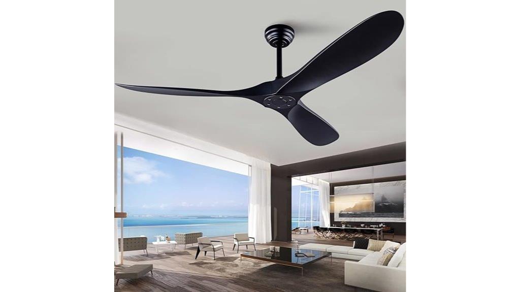 black outdoor remote fan