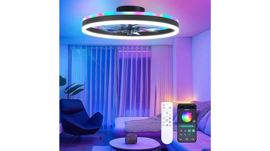 black rgb ceiling fan