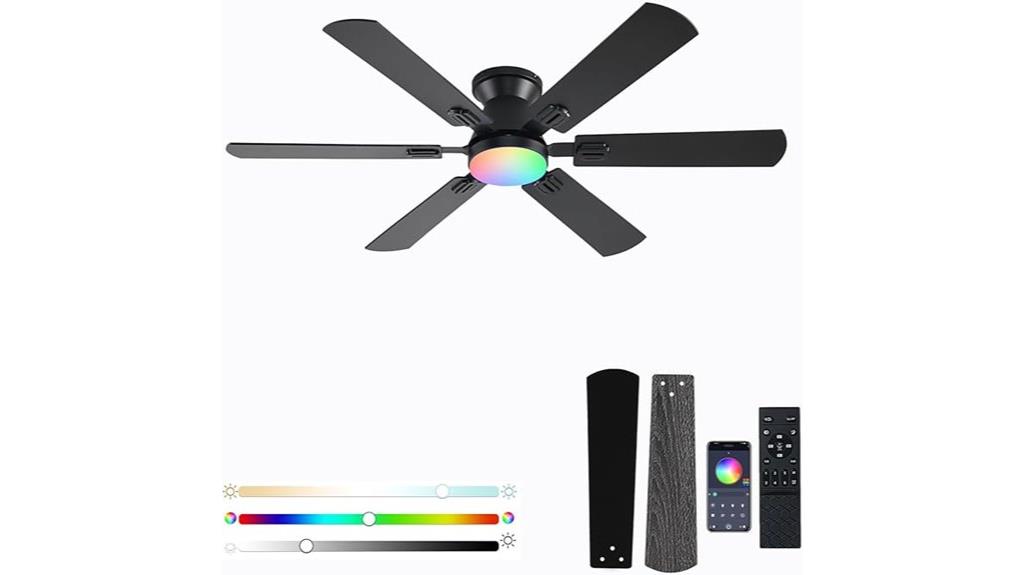 black rgb ceiling fan