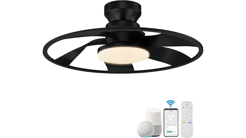 black wifi ceiling fan