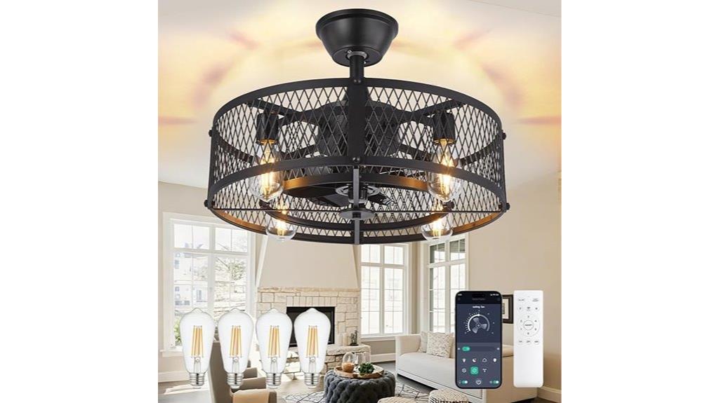 caged ceiling fan light