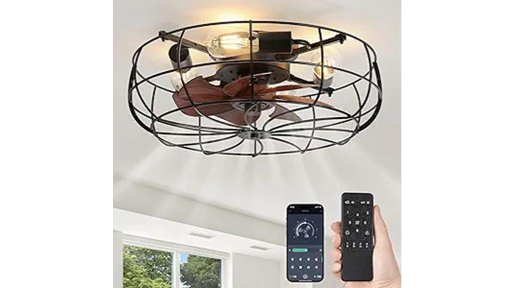 caged ceiling fan lights