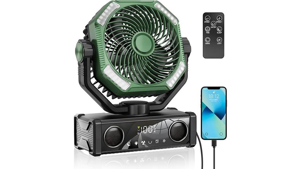 camping fan with speakers