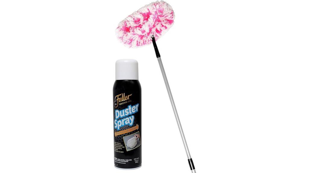 cleaning spray and fuzzy duster