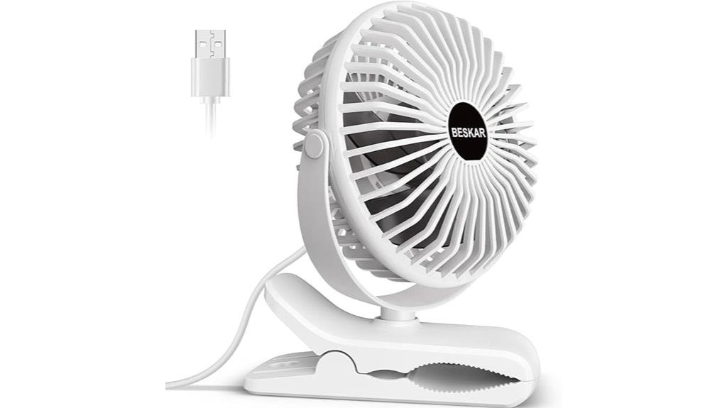 clip on fan with rotation
