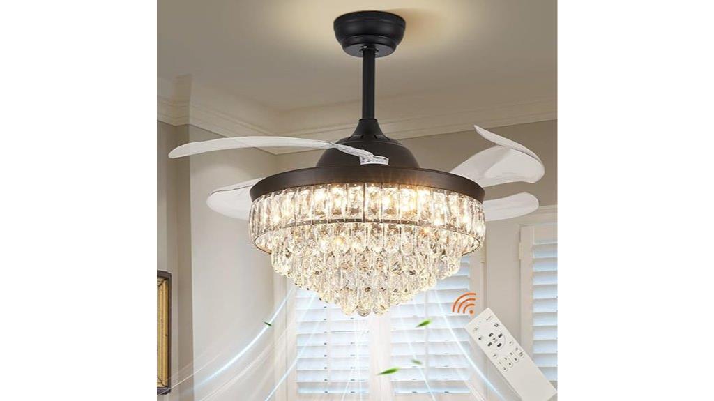 dimmable crystal fan light