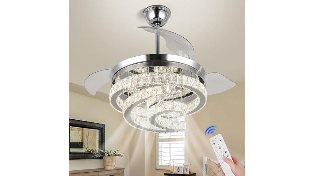 dimmable crystal fan light