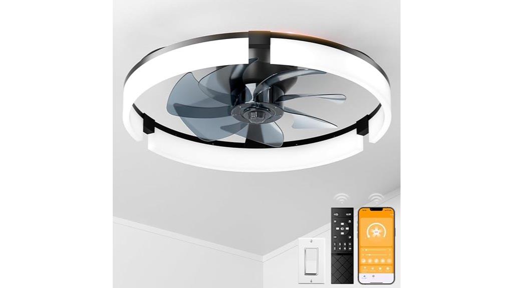 dimmable led reversible fan