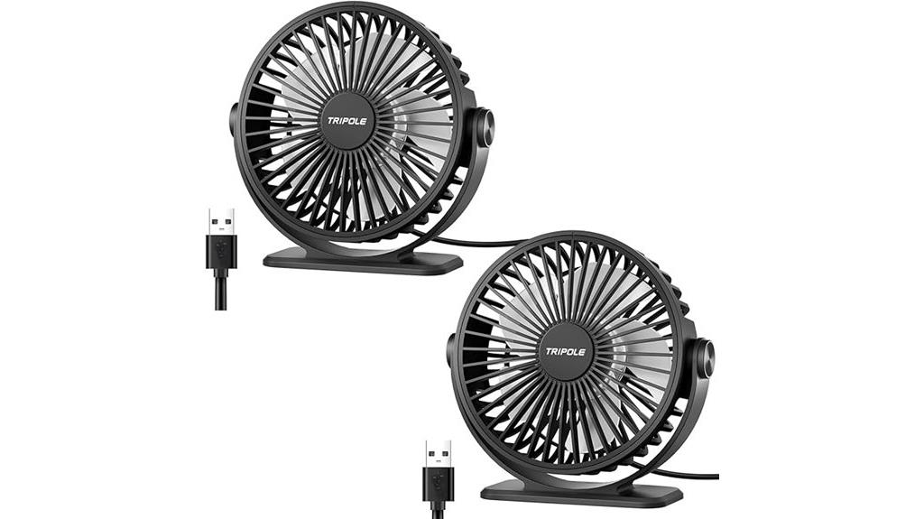 dual black portable fans