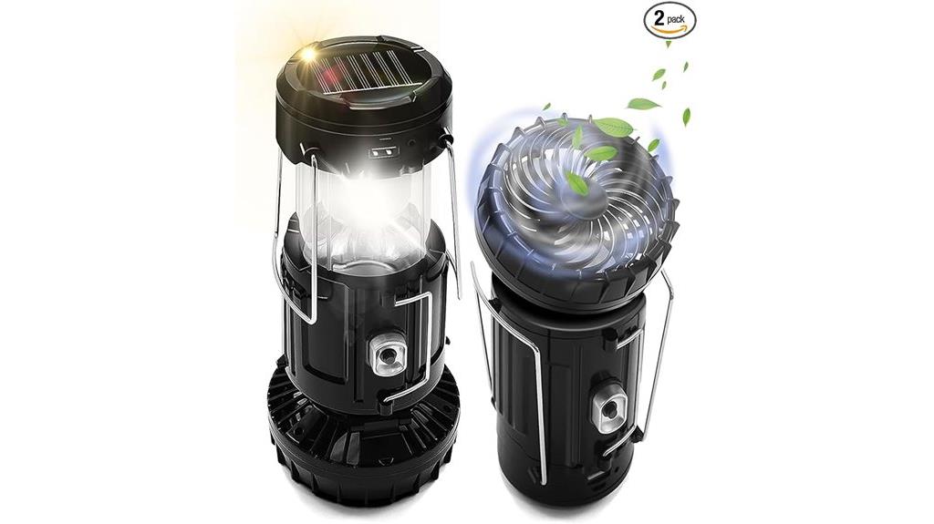 dual solar camping fans