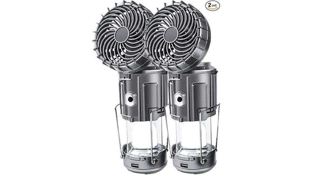 dual solar lanterns fans