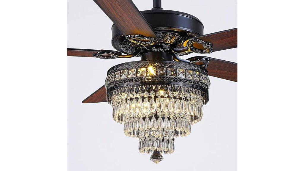 elegant crystal fan light