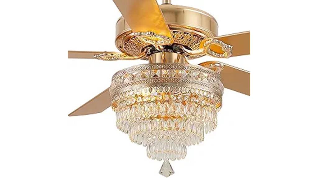 elegant crystal fan light