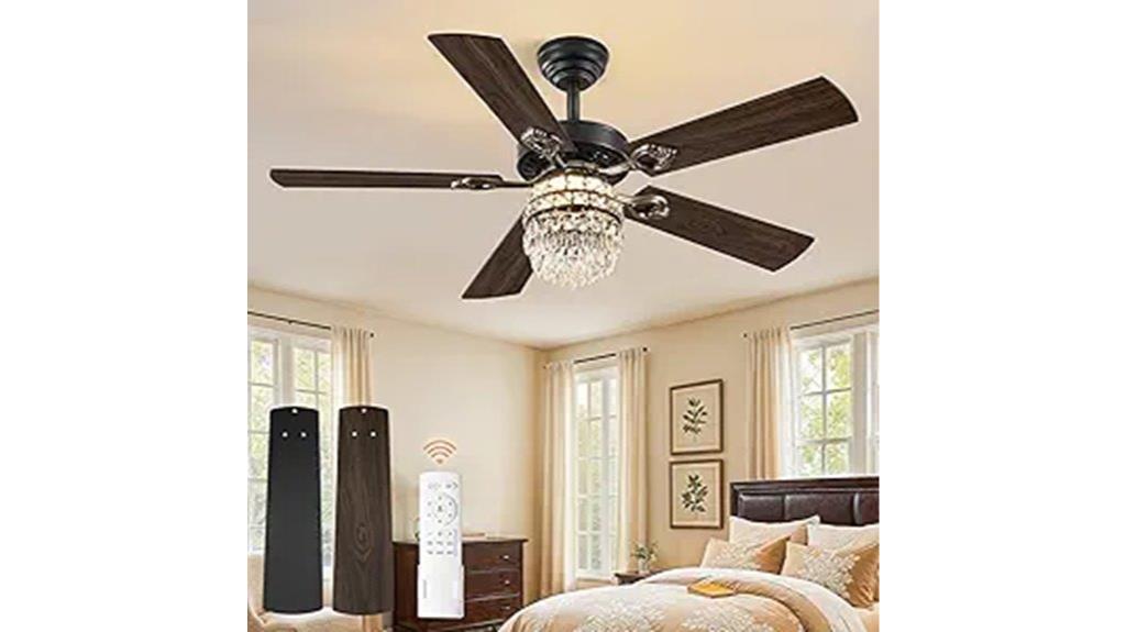 elegant crystal fan light