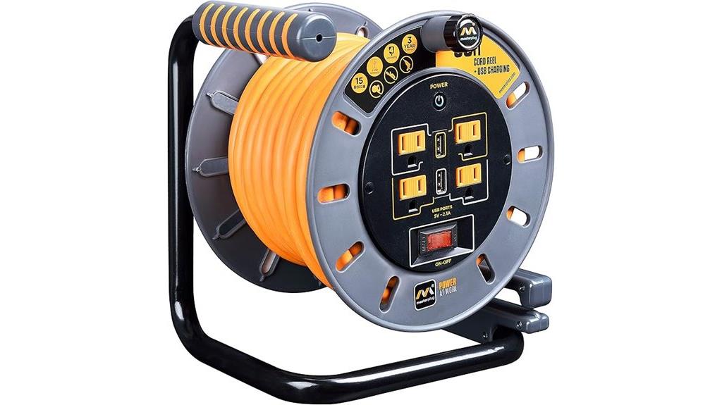 extended cord reel with usb