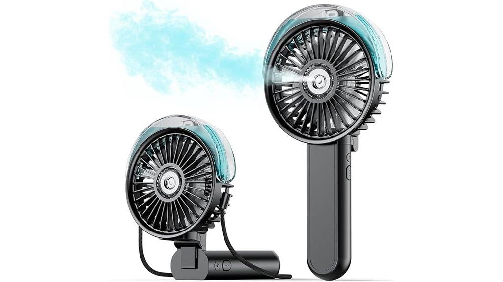 foldable handheld misting fan